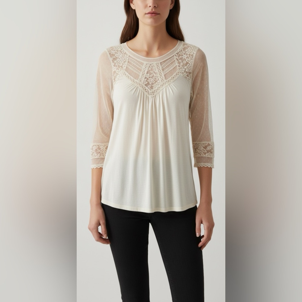 Express Cream Pleated Blouse